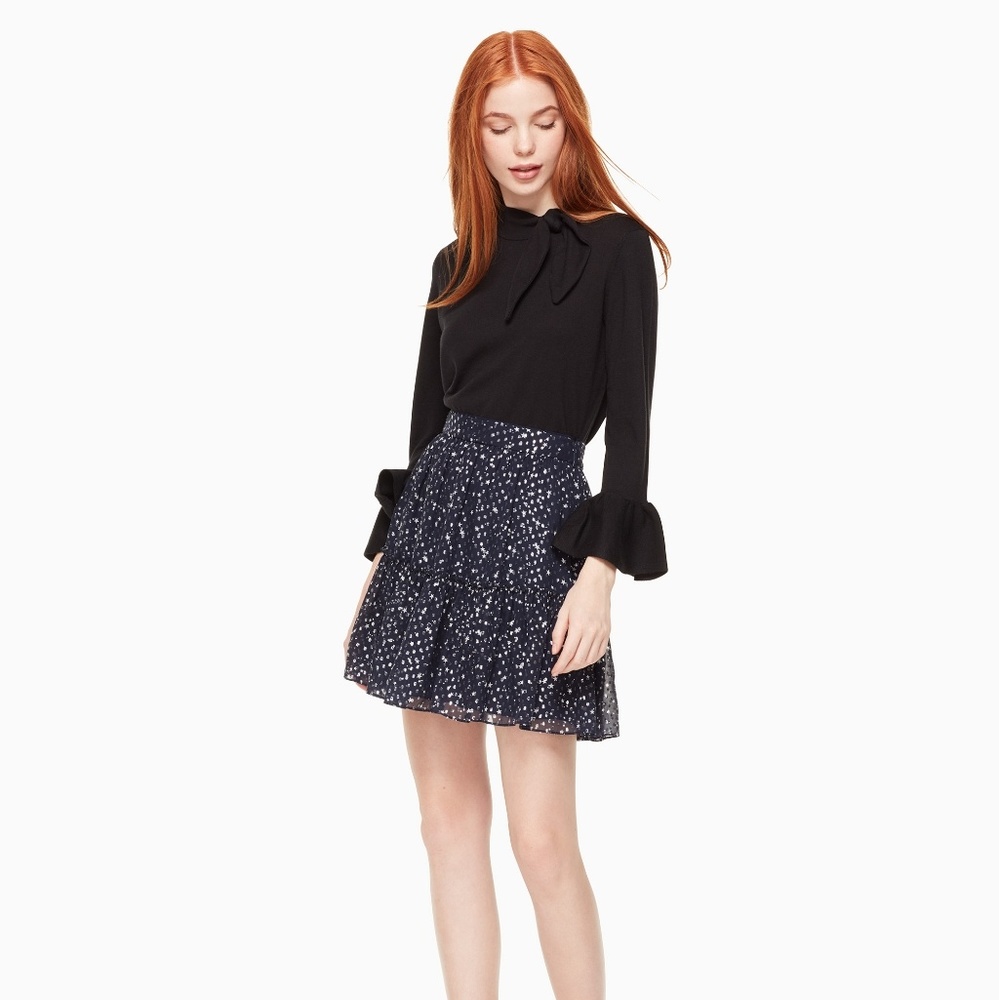 Kate Spade night sky silk skirt